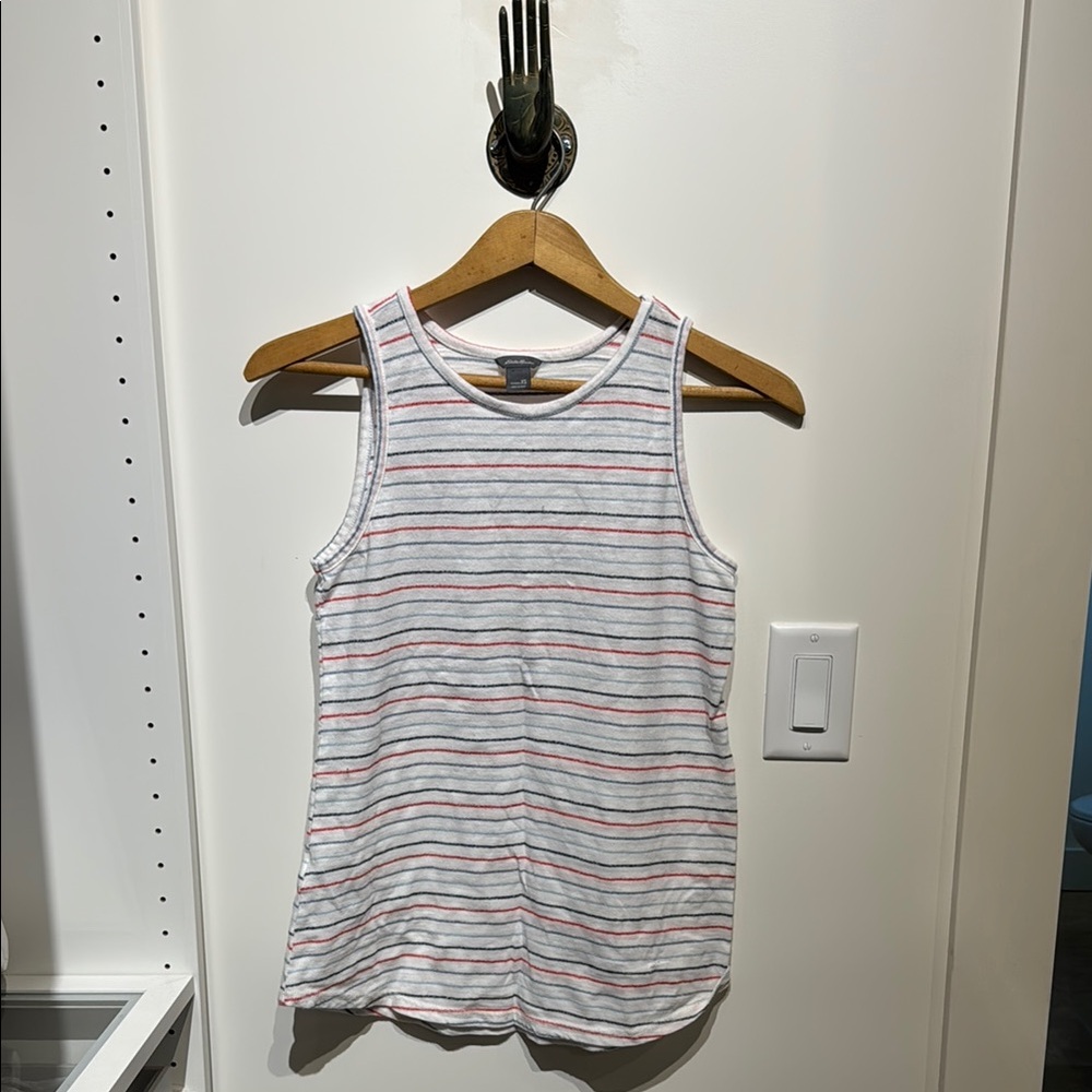 Eddie Bauer Striped Tank Top - White and Pink